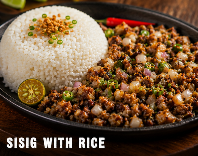 Crispy Pork Sisig with Rice